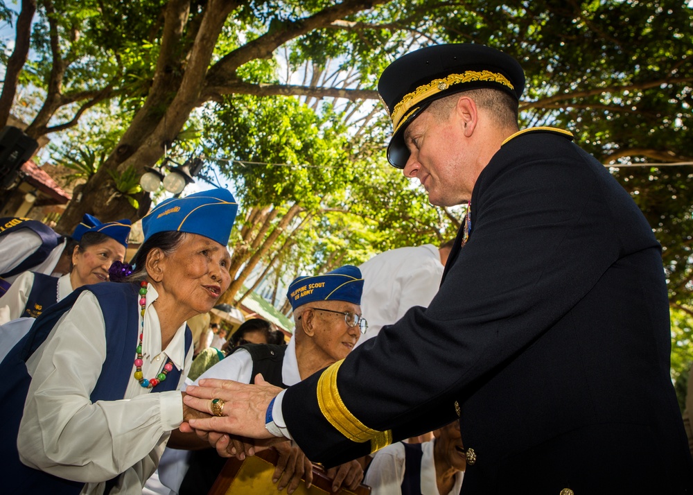 Philippine and US military members commemorate the 70th anniversary of the Liberation of Palawan