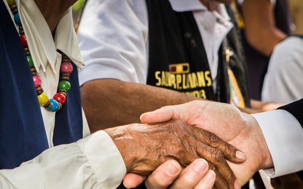 Philippine and US military members commemorate the 70th anniversary of the Liberation of Palawan