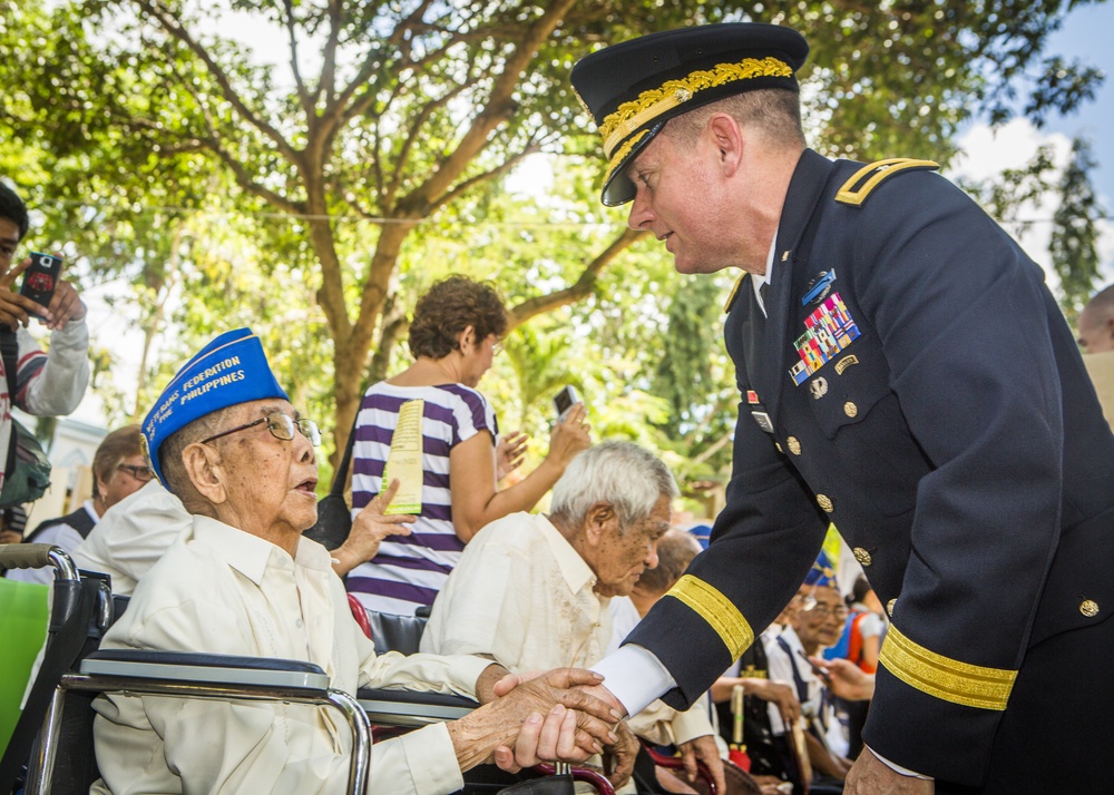 Philippine and US military members commemorate the 70th anniversary of the Liberation of Palawan