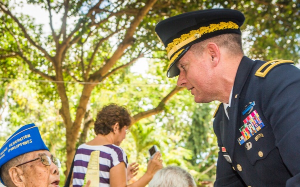 Philippine and US military members commemorate the 70th anniversary of the Liberation of Palawan