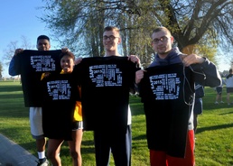 Showing off their prize