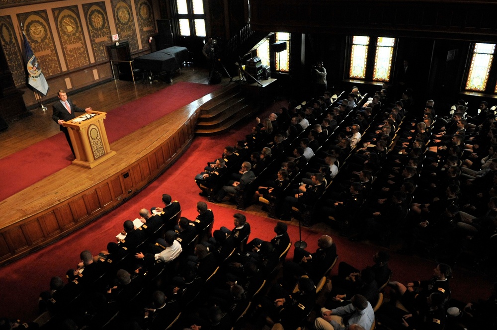 Secretary of Defense Ash Carter visit Georgetown University in Washington