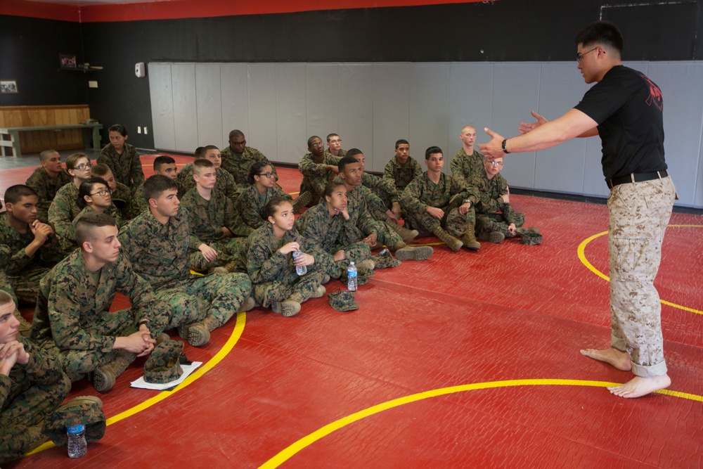 MCJROTC Cadets Receive MCMAP instruction