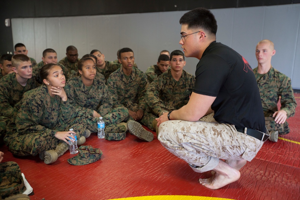 MCJROTC Cadets Receive MCMAP instruction