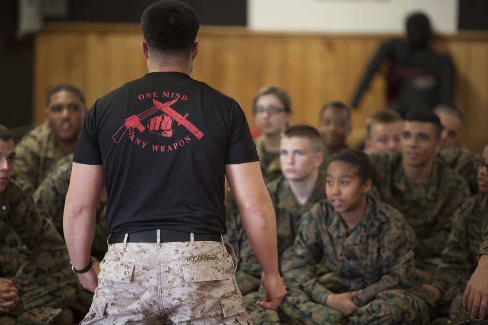 MCJROTC Cadets Receive MCMAP instruction