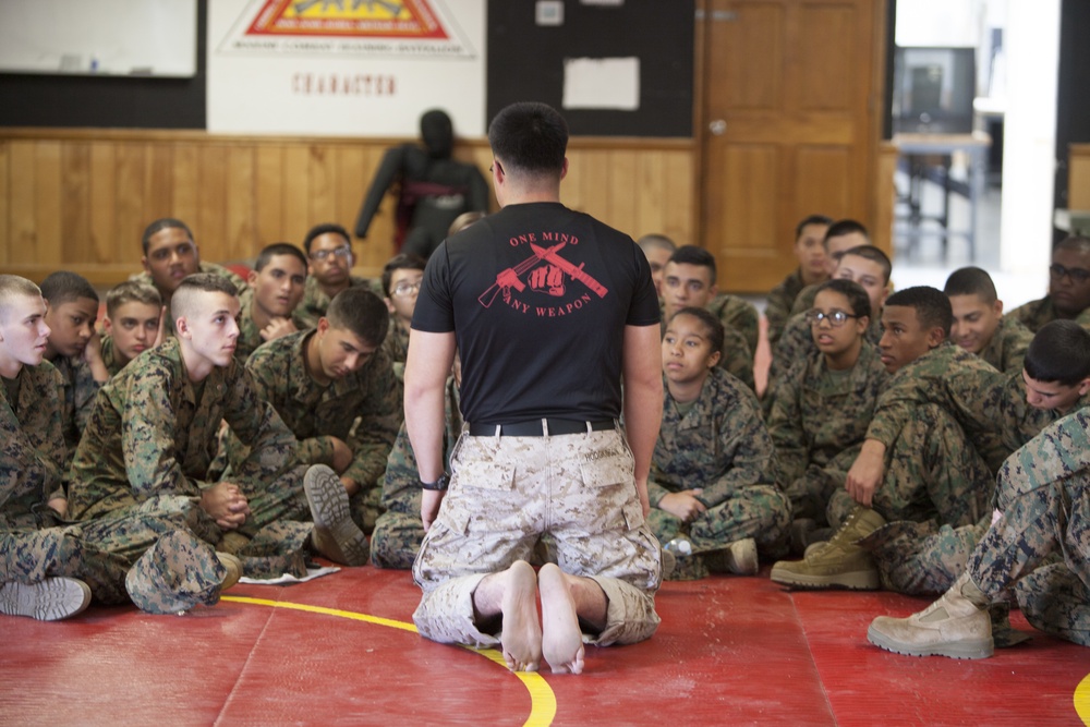 MCJROTC Cadets Receive MCMAP instruction