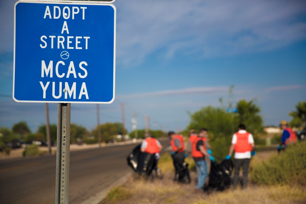 MCAS Yuma Participates in Earth Week Street Cleanup