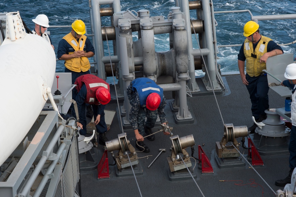 USS Champion minesweeping training maneuvers