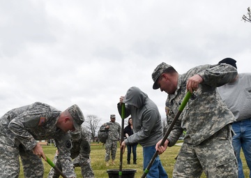 Local service members plant trees for Earth Day
