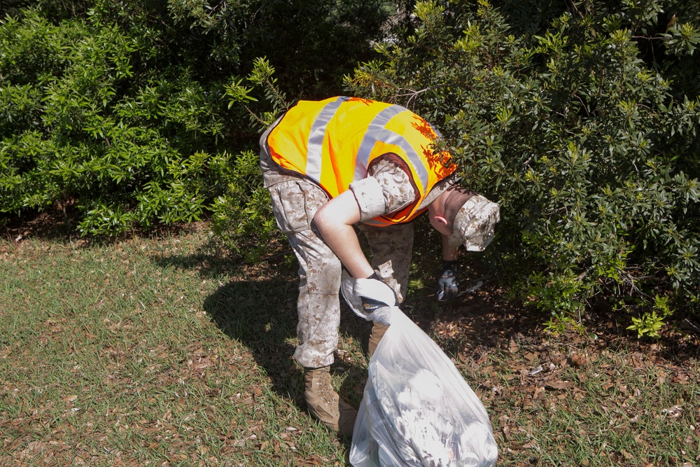 2nd MLG members assembled in a French Creek-wide cleanup for Earth Day