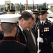 Armed forces full honor cordon for Raimonds Vejonis, the minister of defense of Latvia