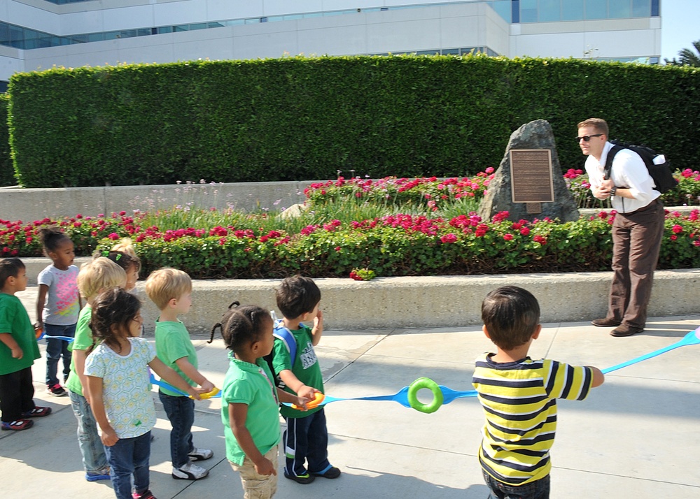 Child Development Center visits the LAAFB History Office exhibits