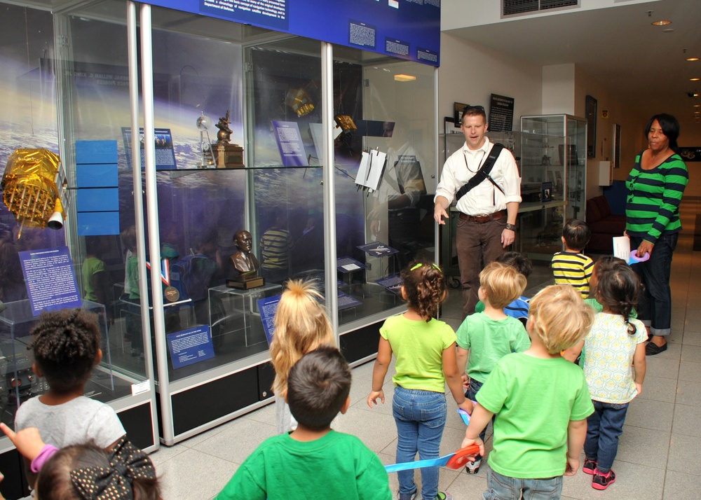 Child Development Center visits the LAAFB History Office exhibits