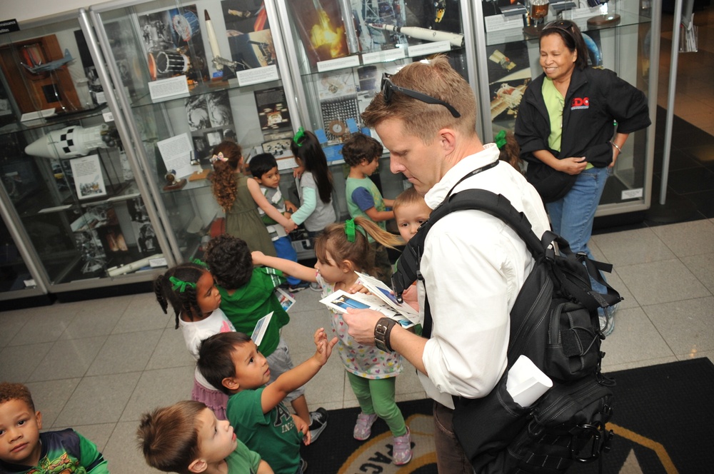 Child Development Center visits the LAAFB History Office exhibits