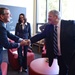 Secretary of Defense Ash Carter meets shakes hands with Dr. John Raisian at the Stanford University Cemex Auditorium