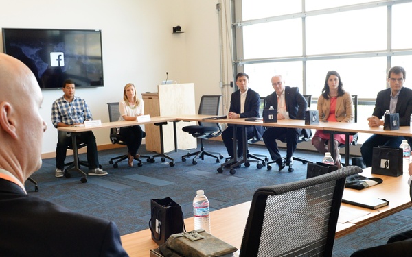 Secretary of Defense Ash Carter has a roundtable meeting with veterans at Facebook headquarters