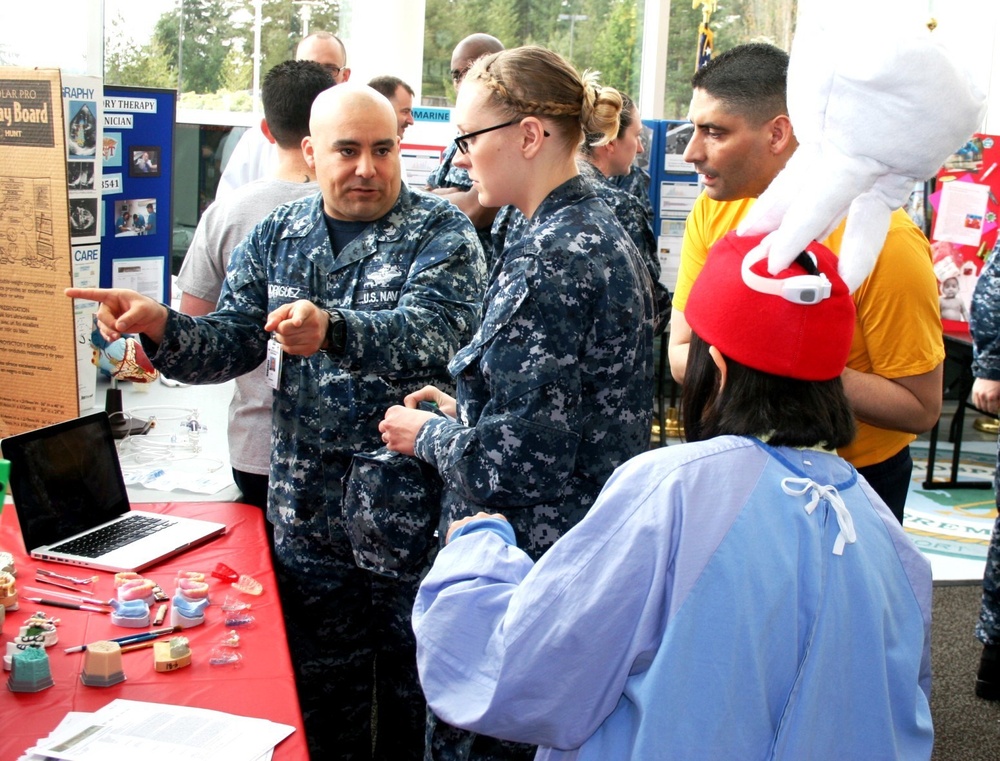 Critical NECs, Undermanned Ratings, Corpsmen Specialties, Officer Corps Programs on display with Naval Hospital Bremerton Career Fair
