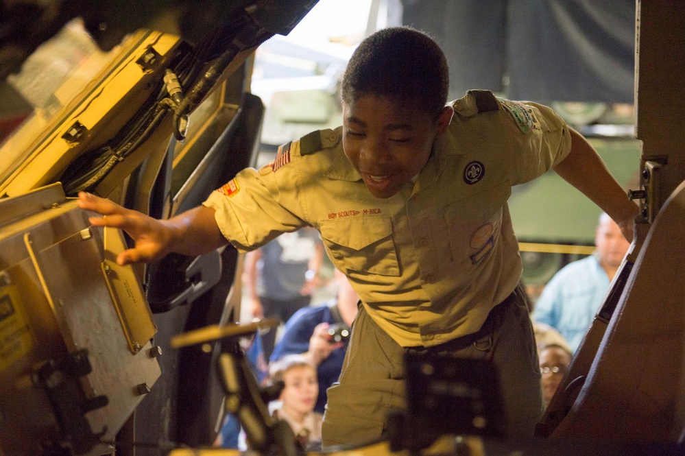 Local Boy Scout troops tour USS Wasp during NOLA