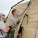 Triage tent set up