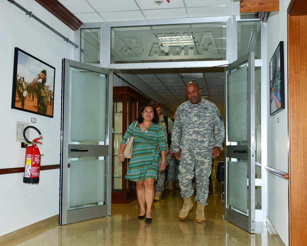 Debra S. Wada, assistant secretary of the Army (Manpower &amp; Reserve Affairs), visits at Caserma Ederle in Vicenza, Italy