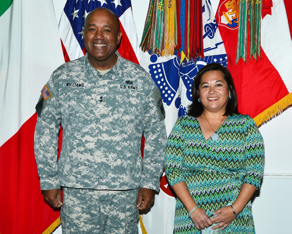Debra S. Wada, assistant secretary of the Army (Manpower and Reserve Affairs), visits at Caserma Ederle in Vicenza, Italy