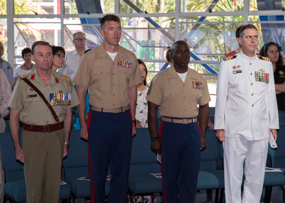 Marines, Australians attend a ceremony to mark relocation of service flags