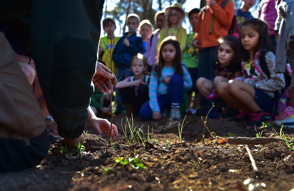 RES students plant trees for Earth Day