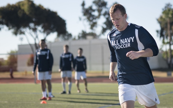 All-Navy soccer team pratice