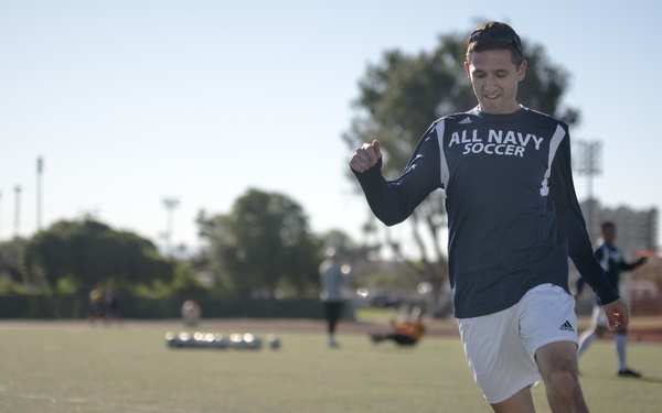 All-Navy soccer team pratice