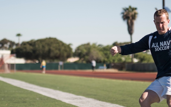 All-Navy soccer team pratice