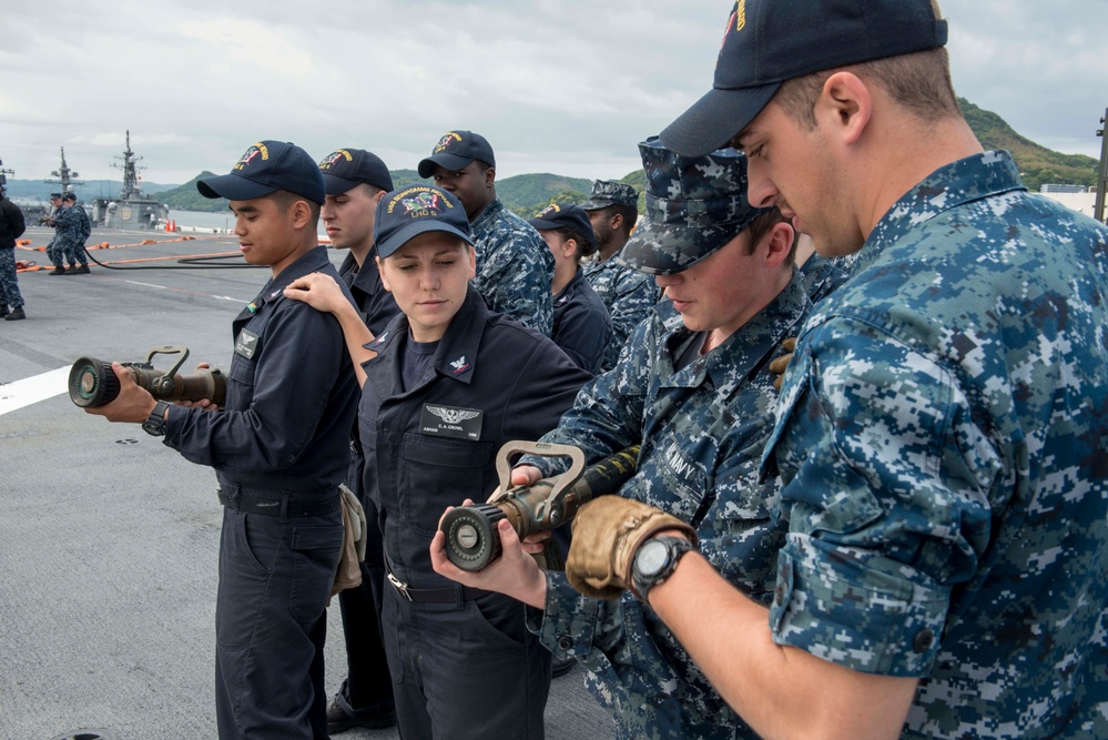 USS Bonhomme Richard: Damage control drill