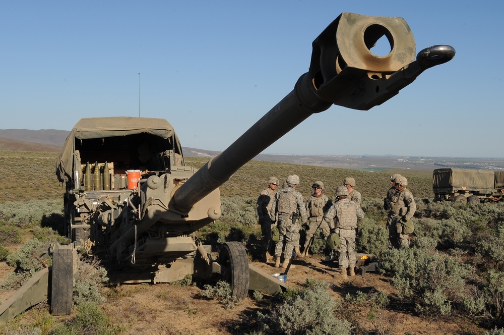 M777 howitzer of 1-37 Field Artillery at Yakima Training Center