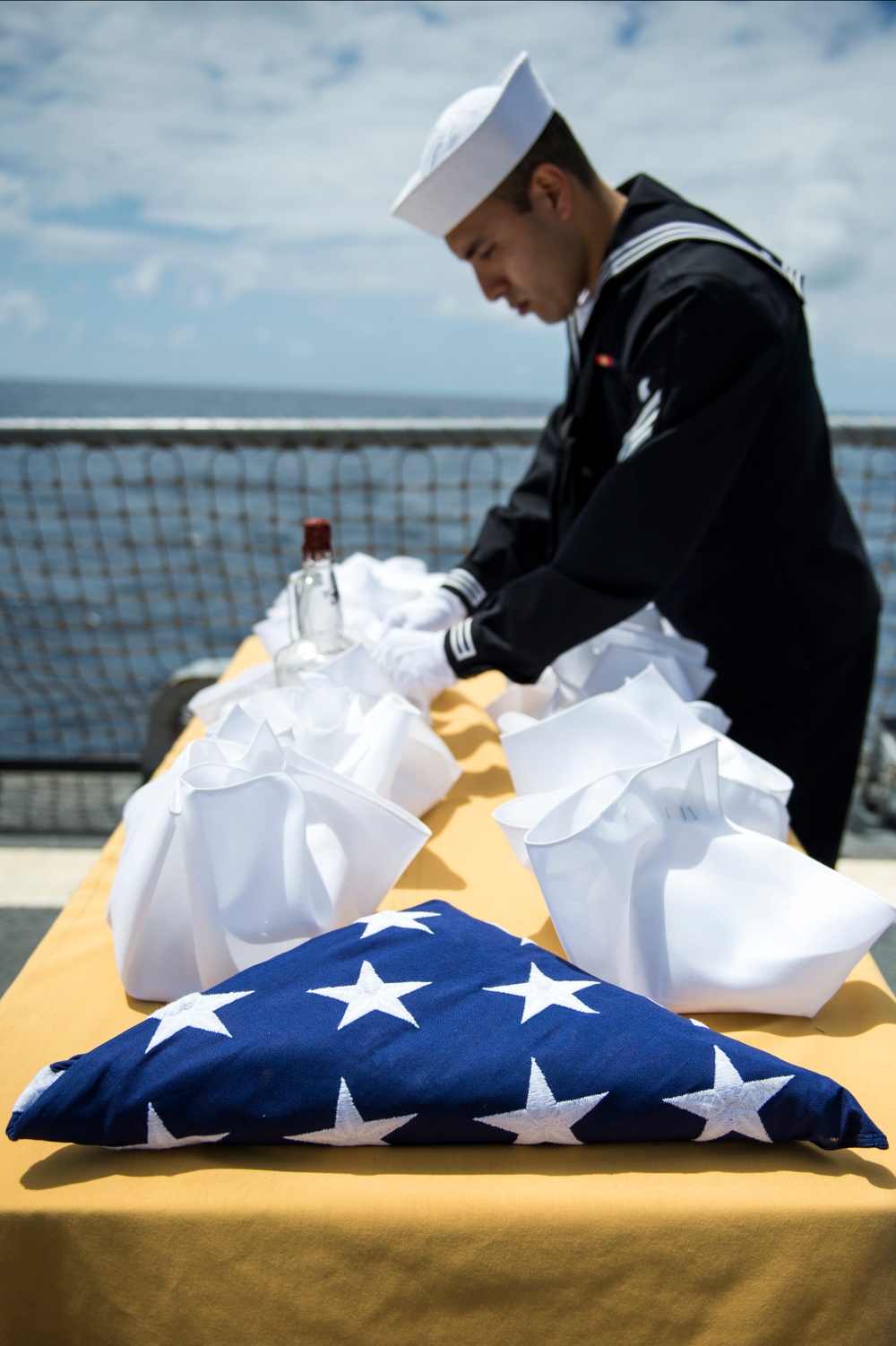 USS Porter burial at sea ceremony