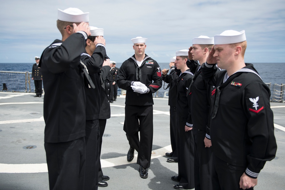 USS Porter burial at sea ceremony