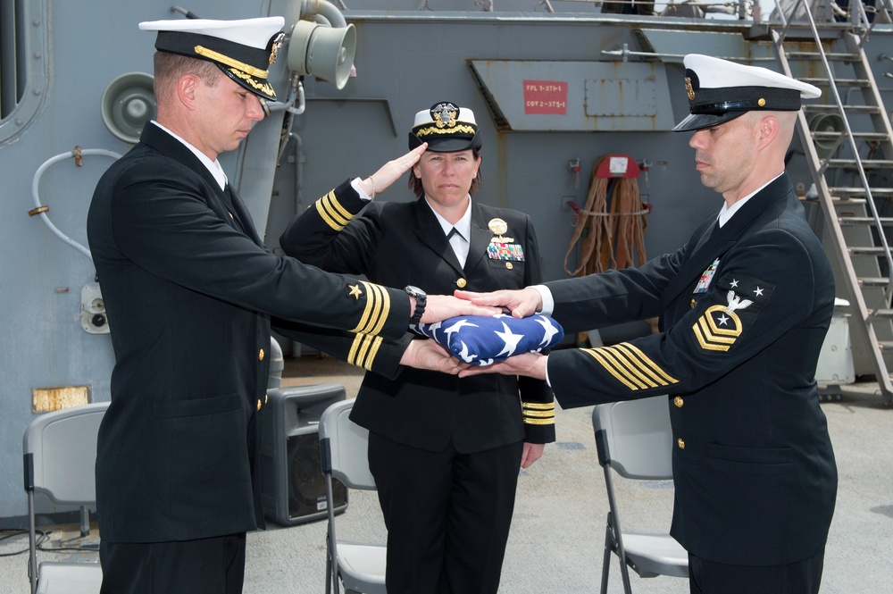 USS Porter burial at sea ceremony