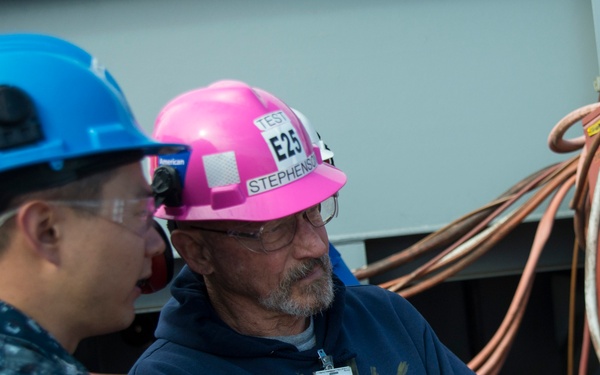 Pre-commissioning Unit Gerald R. Ford (CVN 78) Sailors train on Rolling Airframe Missile (RAM)