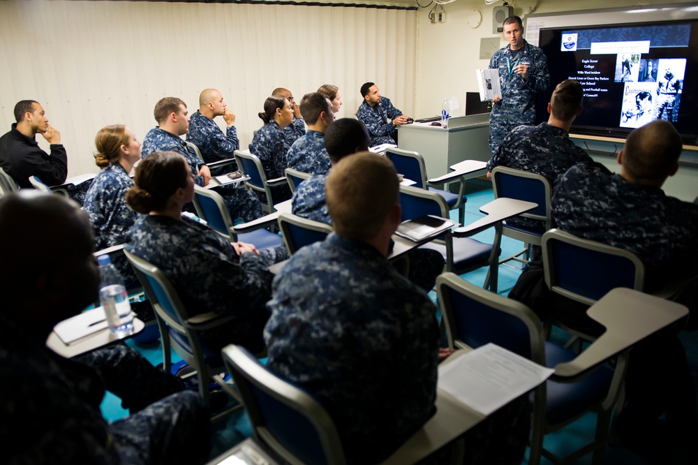 Pre-commissioning Unit Gerald R. Ford (CVN 78) Command Indoctrination on board ship