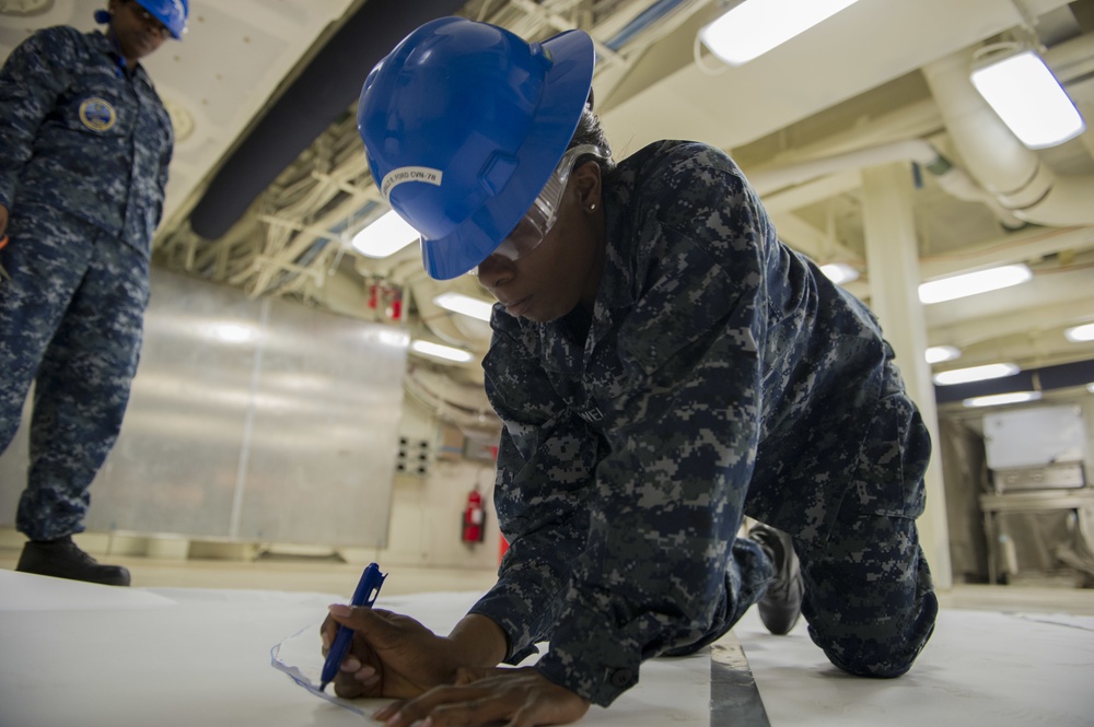 Pre-commissioning Unit Gerald R. Ford (CVN 78) Sailors prepare to take ownership of the ship