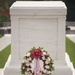 The wreath laid by Republic of Croatia minister of veterans affairs sits in front of the Tomb of the Unknown Soldier in Arlington National Cemetery