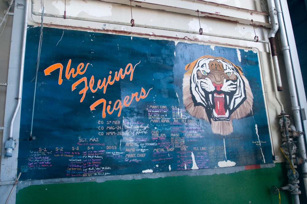 'The Flying Tigers' mural found at Kaneohe Bay