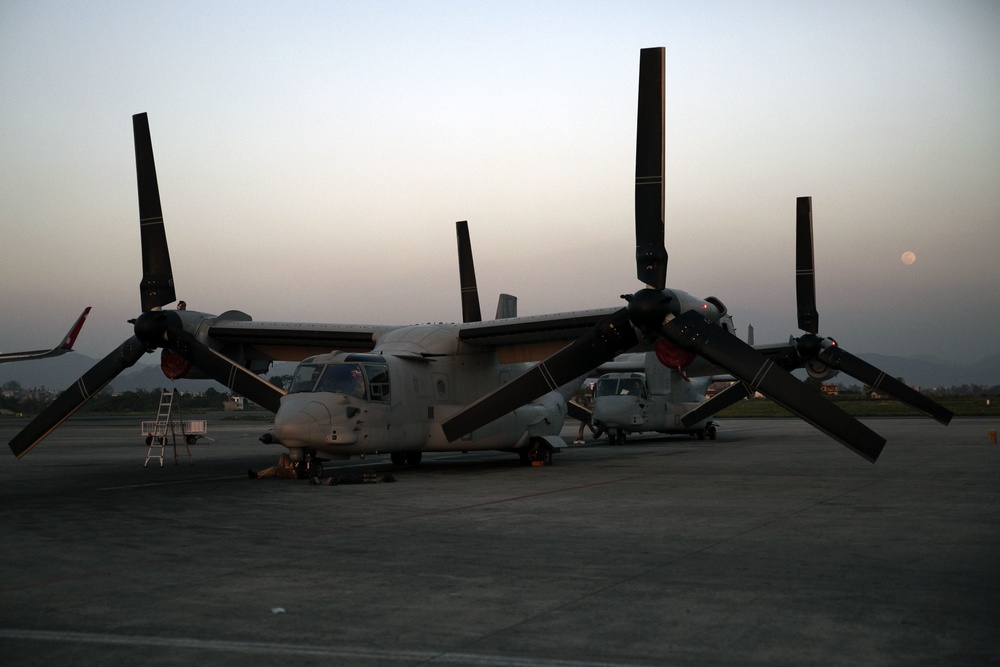 U.S. Marine aircraft arrive in Kathmandu to support Nepal earthquake relief