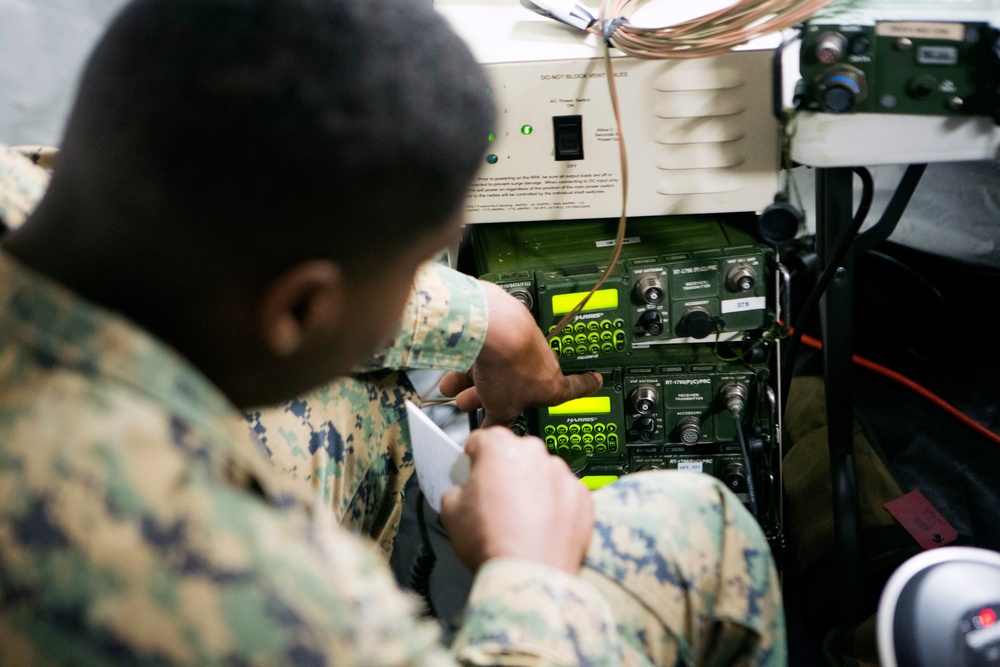 US Marines set up communications in Canada
