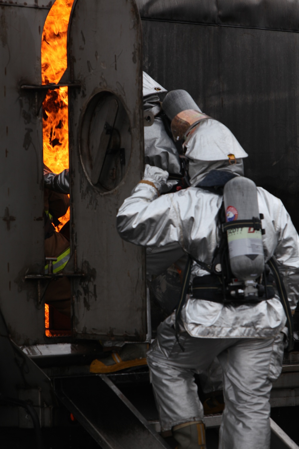 Cherry Point's Aircraft Rescue and Firefighting trains with Wilmington Fire Department