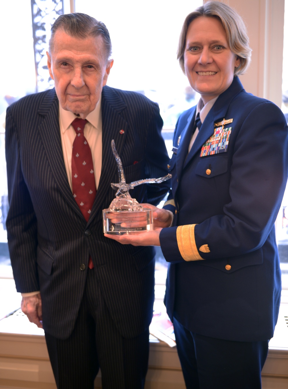 Rear Adm. Linda Fagan receives Distinguished Military Leadership Award