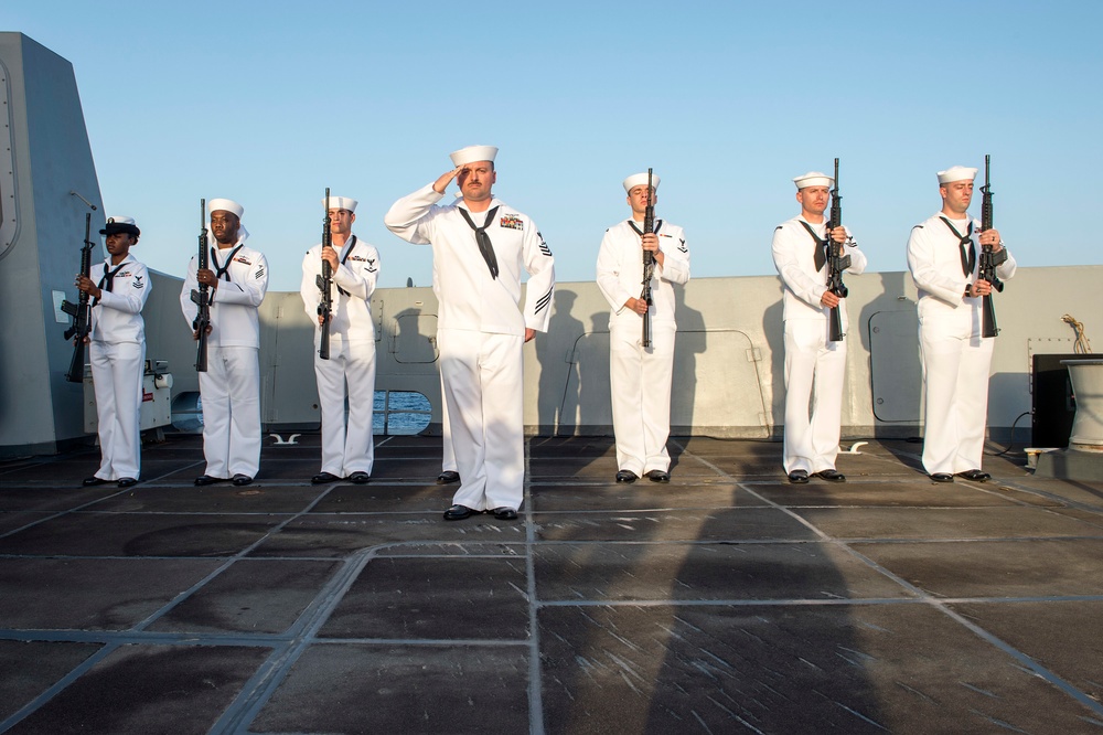 USS New York burial at sea ceremony