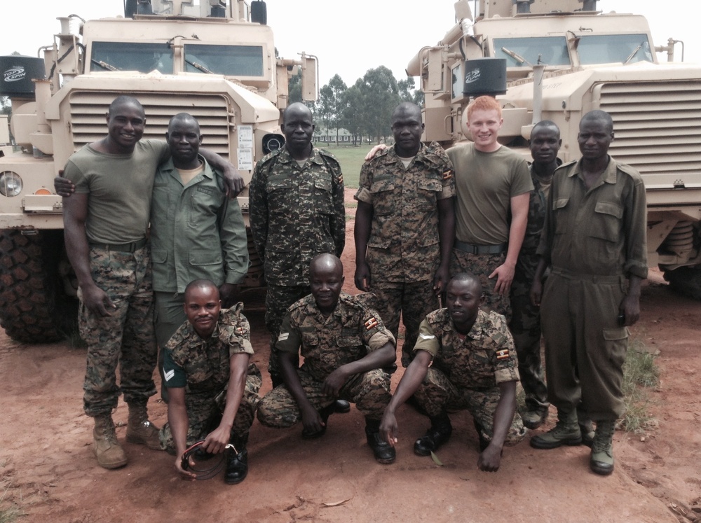 U.S. Marines, Army Soldiers, Ugandans repair military vehicles