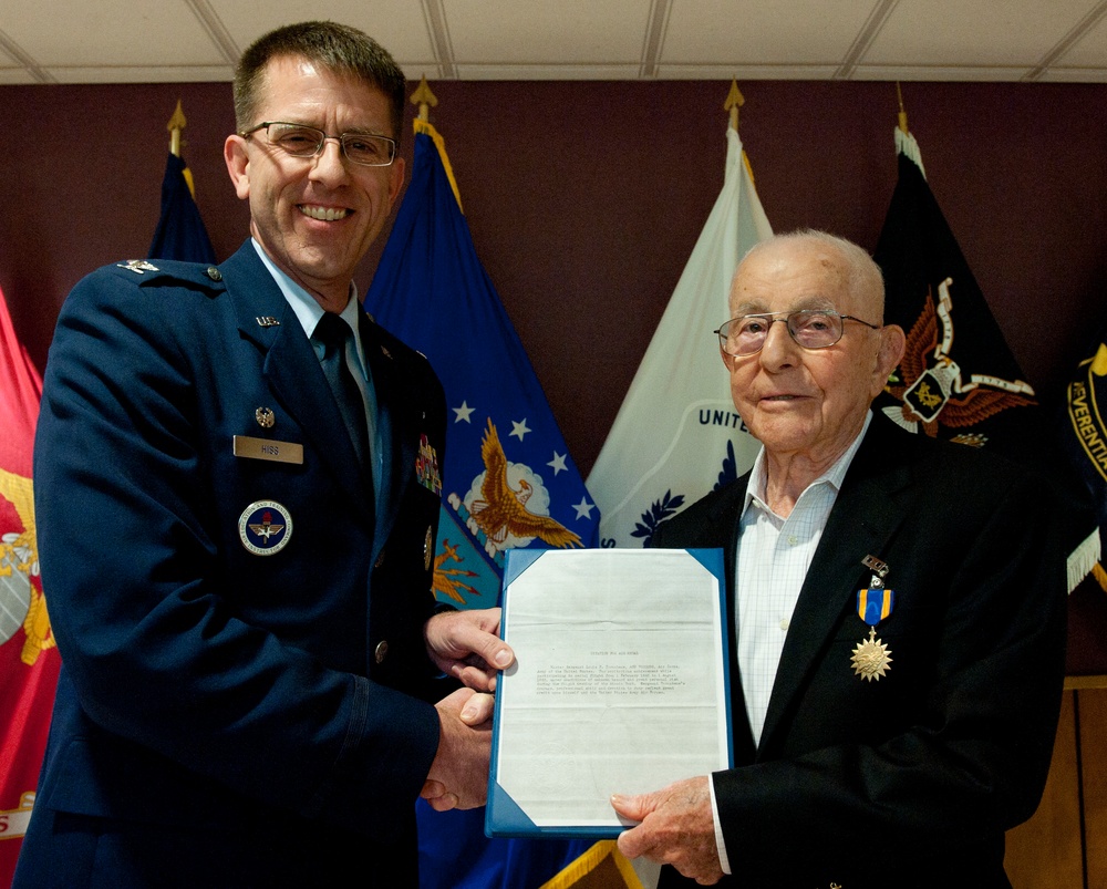 Air Medal presented to retired Maj. Louis Tornabene