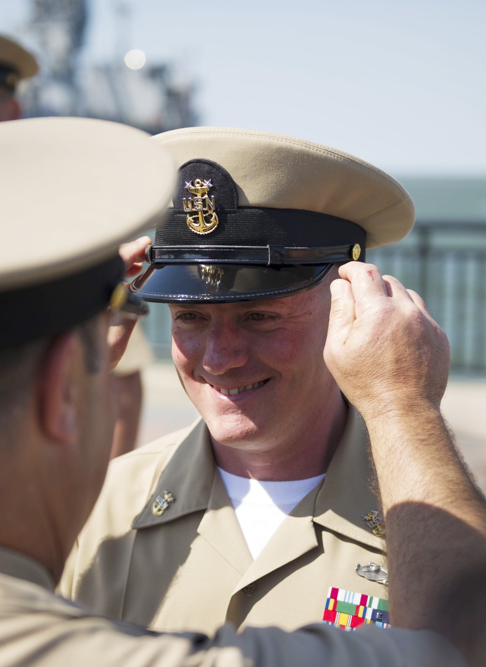 Pre-commissioning Unit Gerald R. Ford (CVN 78) pins newest master chiefs