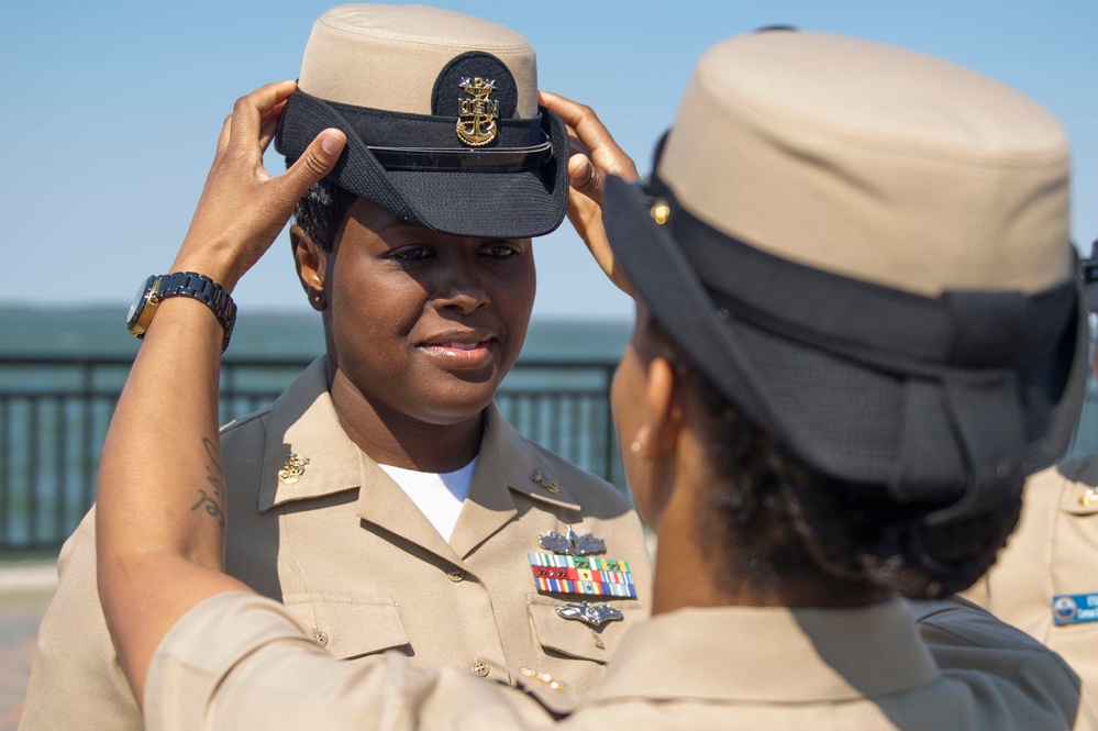 Pre-commissioning Unit Gerald R. Ford (CVN 78) pins newest master chiefs