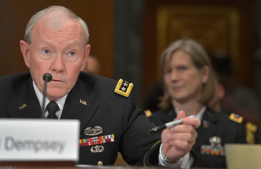 Chairman of the Joint Chiefs of Staff Army Gen. Martin Dempsey testifies before the Senate Appropriations Committee